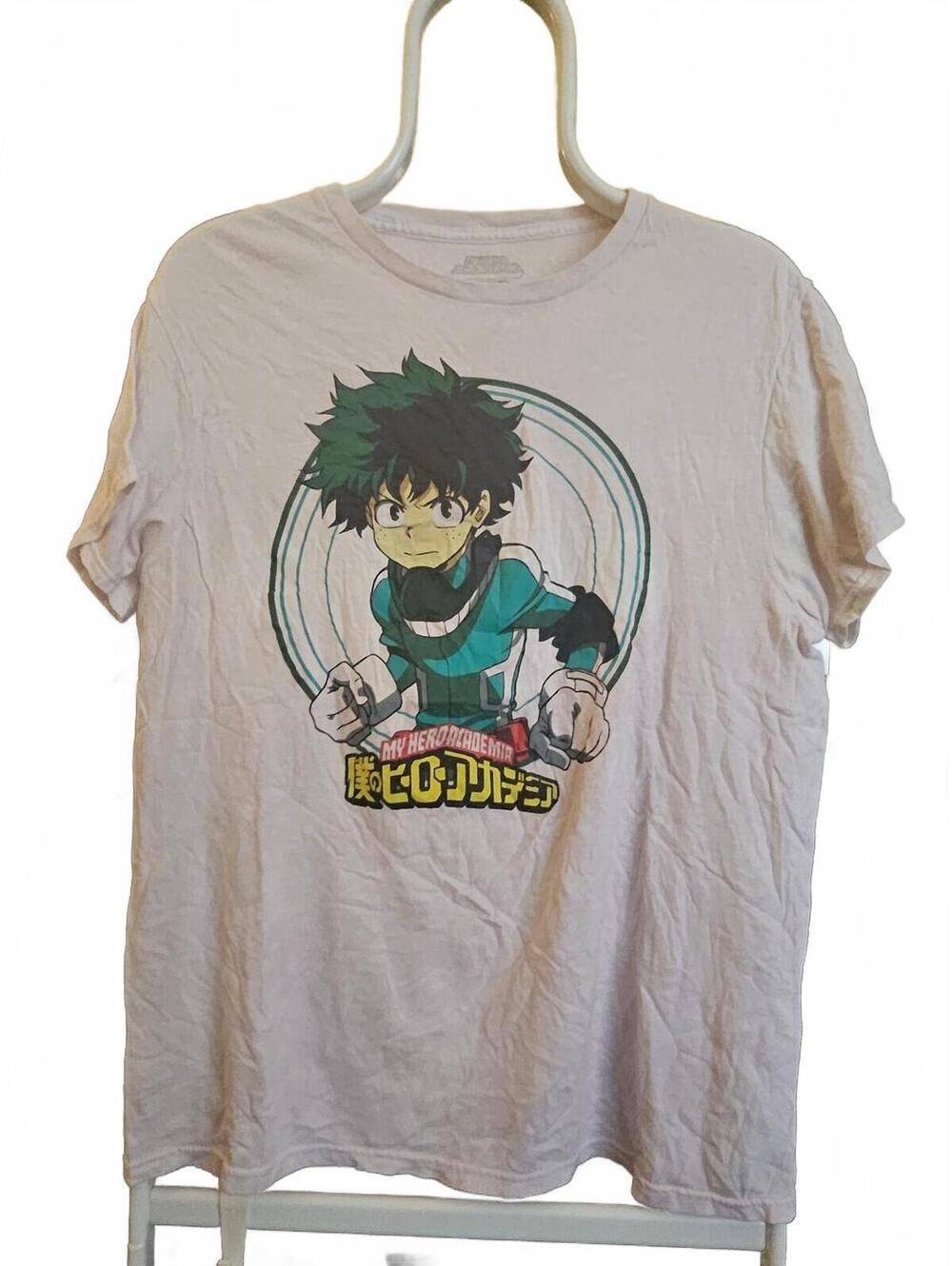 My Hero Academia White T-Shirt Tee Shirt Men's Anime Deku One For All - Medium